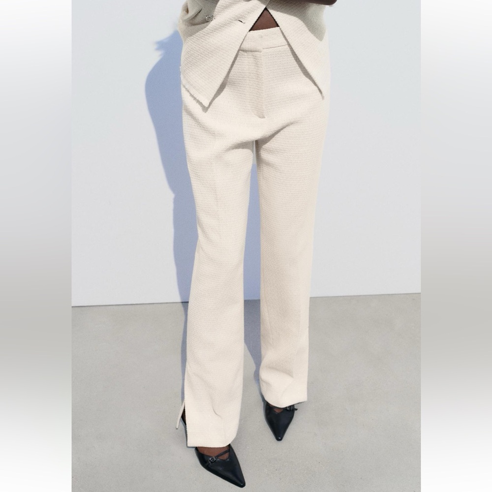 ZARA SS24 METALLIC THREAD TEXTURED PANTS 2529/122 018/002 - Picture 6 of 13